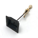 Curious Little Folk Art Carved Figure on Antique Receipt Post