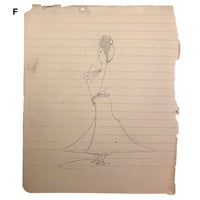 Carlotta Huse 1902 Graphite Fashion Drawings - Sold Individually