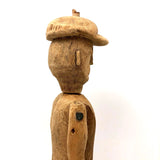 Sweet Old Whittled, Jointed Man with Newsboy Cap