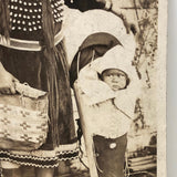 Shoshone Native American Woman with Baby in Papoose, 1917 Real Photo Postcard