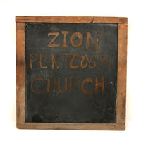 Zion Pentcostal [Sic] Church Sign on Old Slate