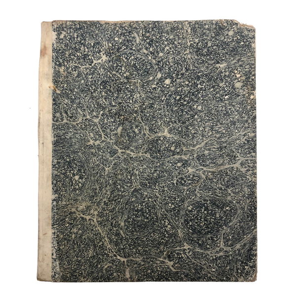 James Gifford 1803-4 British School Math Notebook, Green and Cream Marbled Cover