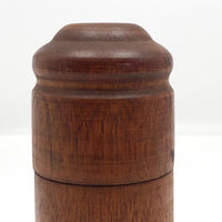 Turned Cylindrical Wooden Box with Dark Finish and Rounded Lid
