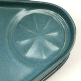 Early Bennington Potters Turquoise Glazed Snack Plate & Mug Set, Signed David Gil