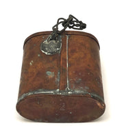 Antique Copper Matchsafe with Chained Lid, Perfect Patina