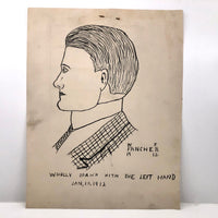 W.F Fancher 1912 Left Handed Ink Portrait
