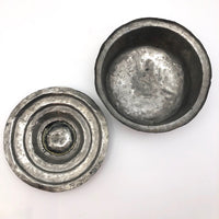 Hand-Hammered Lidded Round Tin Cooking and Serving Dish