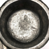 Hand-Hammered Lidded Round Tin Cooking and Serving Dish