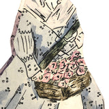 Handmade Ink and Watercolor French Courtiers and Flower Sellers Paper Dolls