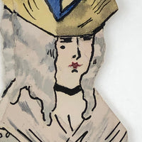 Handmade Ink and Watercolor French Courtiers and Flower Sellers Paper Dolls