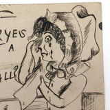 Hand-drawn Postcard: When a Girl Cryes