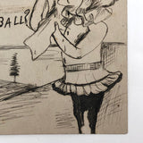 Hand-drawn Postcard: When a Girl Cryes