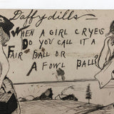 Hand-drawn Postcard: When a Girl Cryes