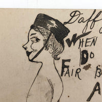 Hand-drawn Postcard: When a Girl Cryes