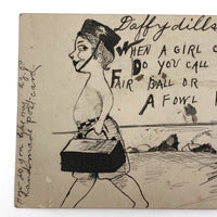 Hand-drawn Postcard: When a Girl Cryes