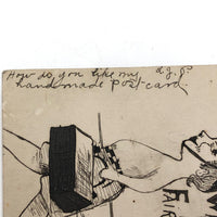 Hand-drawn Postcard: When a Girl Cryes