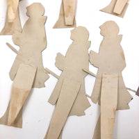 Handmade Ink and Watercolor French Courtiers and Flower Sellers Paper Dolls