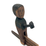 Wonderful Old Mechanical Woodchoppers Folk Art Toy