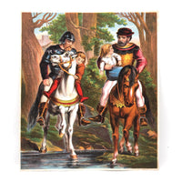 SOLD Marvelous Antique Naive Graphite Drawing with Figures and Horses and Houses