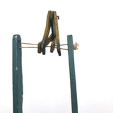 Colorful Old Wooden Acrobat Squeeze Toy on Stand