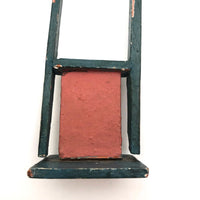 Colorful Old Wooden Acrobat Squeeze Toy on Stand