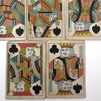 Partial Antique Piquet Deck, No Indices, Pink Flowered Backs