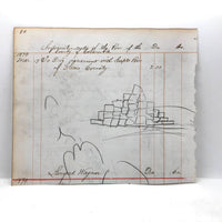 Naive Drawing on 1879 Ledger Paper: Two Men with Knives and Guns