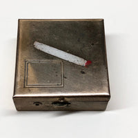 Brass Portable Ashtray with Hand-Painted Cigarette