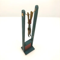 Colorful Old Wooden Acrobat Squeeze Toy on Stand