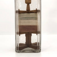 Carved Folk Art Yarn Winder in a Bottle Whimsy