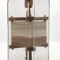 Carved Folk Art Yarn Winder in a Bottle Whimsy