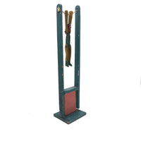 Colorful Old Wooden Acrobat Squeeze Toy on Stand