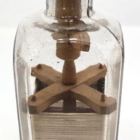 Carved Folk Art Yarn Winder in a Bottle Whimsy