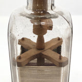 Carved Folk Art Yarn Winder in a Bottle Whimsy