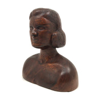 Marvelous Folk Art Carved Female Bust