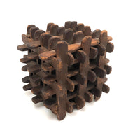 Gorgeous Antique Hand-carved Whimsy Cube with Fantastic Patina