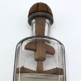 Carved Folk Art Yarn Winder in a Bottle Whimsy