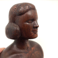 Marvelous Folk Art Carved Female Bust