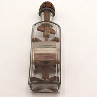 Carved Folk Art Yarn Winder in a Bottle Whimsy