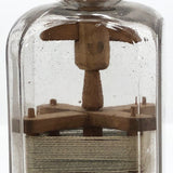 Carved Folk Art Yarn Winder in a Bottle Whimsy