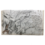 Double Sided Ledger Drawing: Native American Battle Scene, March to Mexico
