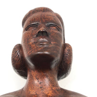 Marvelous Folk Art Carved Female Bust