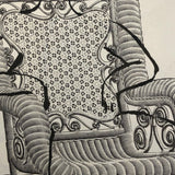 James Bone Girl in Wicker Rocker Drawing on Collage, 1998