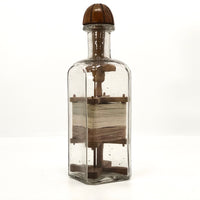 Carved Folk Art Yarn Winder in a Bottle Whimsy