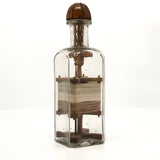 Carved Folk Art Yarn Winder in a Bottle Whimsy