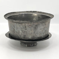 Hand-Hammered Lidded Round Tin Cooking and Serving Dish
