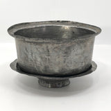 Hand-Hammered Lidded Round Tin Cooking and Serving Dish