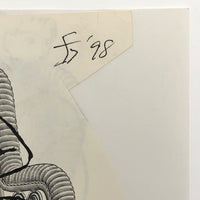 James Bone Girl in Wicker Rocker Drawing on Collage, 1998