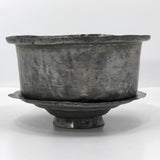 Hand-Hammered Lidded Round Tin Cooking and Serving Dish