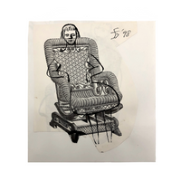 James Bone Girl in Wicker Rocker Drawing on Collage, 1998